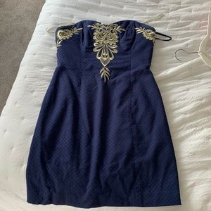 Blue and gold, Formal Lilly Pulitzer Dress, Size 0